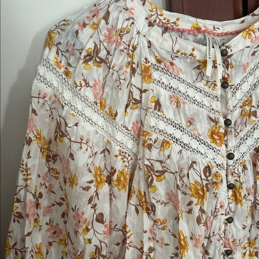 Anthropologie Floral Blouse - Picture 3 of 4